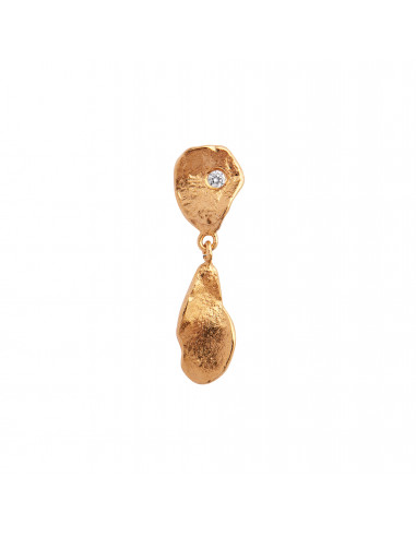 STINE A - CLEAR SEA EARRING WITH STONE GOLD