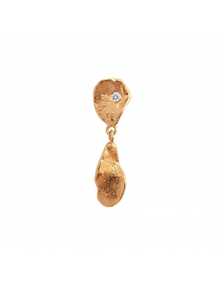 STINE A - CLEAR SEA EARRING WITH STONE GOLD