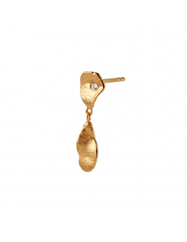 STINE A - CLEAR SEA EARRING WITH STONE GOLD