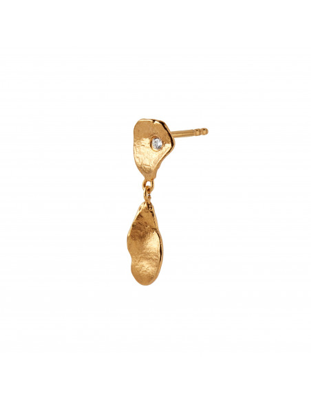 STINE A - CLEAR SEA EARRING WITH STONE GOLD