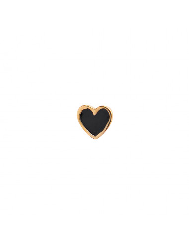 STINE A - PETIT LOVE HEART BLACK ENAMEL GOLD