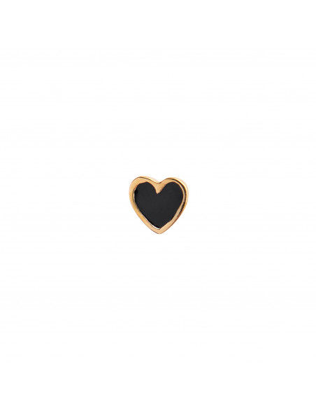 STINE A - PETIT LOVE HEART BLACK ENAMEL GOLD STINE A - PETIT LOVE HEART BLACK ENAMEL GOLD
