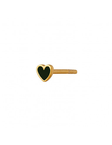 STINE A - PETIT LOVE HEART BLACK ENAMEL GOLD