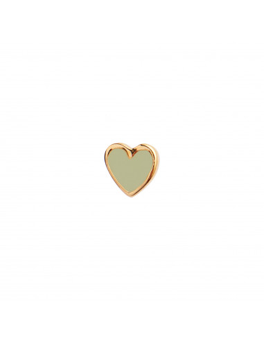 STINE A - PETIT LOVE HEART OLIVE GREEN ENAMEL GOLD