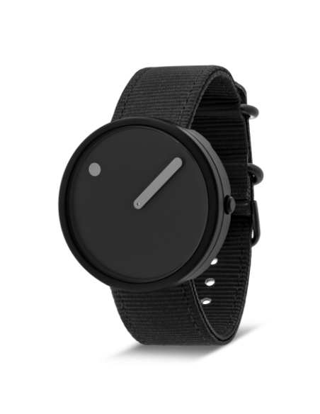 PICTO - 40 MM / SHARK GREY DIAL / MANTA RAY BLACK RECYCLED STRAP PICTO - 40 MM / SHARK GREY DIAL / MANTA RAY BLACK RECYCLED STRAP