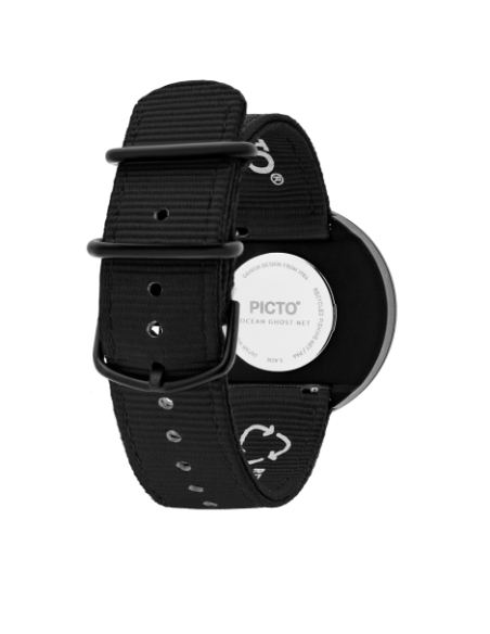 PICTO - 40 MM / SHARK GREY DIAL / MANTA RAY BLACK RECYCLED STRAP PICTO - 40 MM / SHARK GREY DIAL / MANTA RAY BLACK RECYCLED STRAP