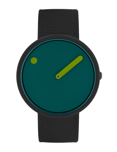 PICTO - 40 MM / OCEAN GREEN DIAL / MANTA RAY BLACK RECYCLED STRAP