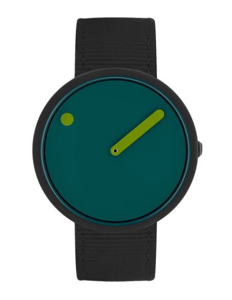 PICTO - 40 MM / OCEAN GREEN DIAL / MANTA RAY BLACK RECYCLED STRAP
