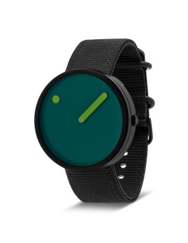 PICTO - 40 MM / OCEAN GREEN DIAL / MANTA RAY BLACK RECYCLED STRAP