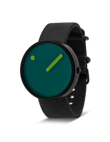 PICTO - 40 MM / OCEAN GREEN DIAL / MANTA RAY BLACK RECYCLED STRAP