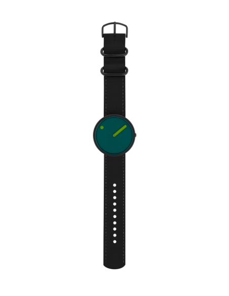 PICTO - 40 MM / OCEAN GREEN DIAL / MANTA RAY BLACK RECYCLED STRAP