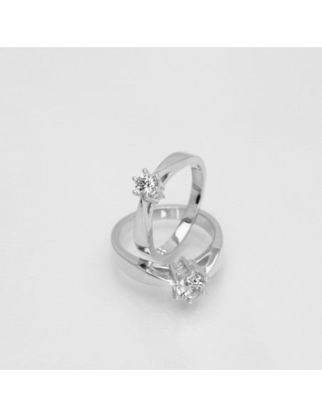 JAN JØRGENSEN - WESSELTON RING 14 KT HVIDGULD JAN JØRGENSEN - WESSELTON RING 14 KT HVIDGULD