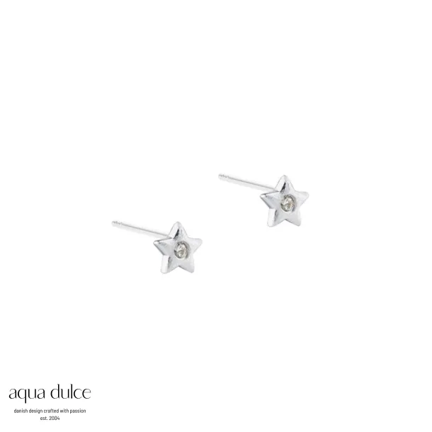 AQUA DULCE | Dreamlit Small Star ørestikker i sølv med zirkonia